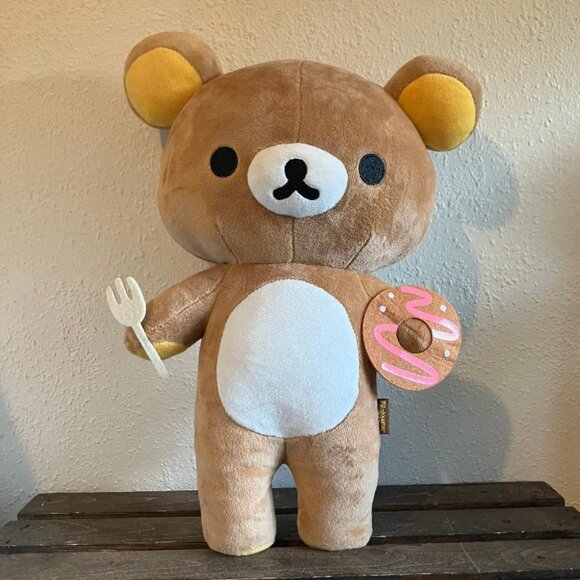 Rilakkuma San-X Cafe With Donut 15” Plush Stuffed Toy - Picture 1 of 4
